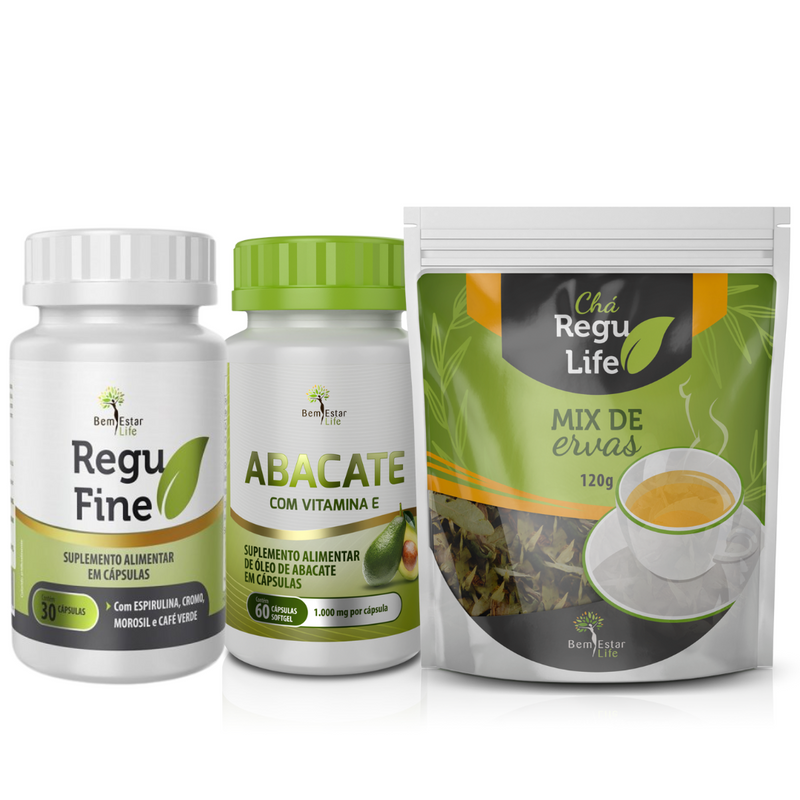 Regu Fine Morosil e Cafe Verde+ Regu Life + Abacate 60 caps