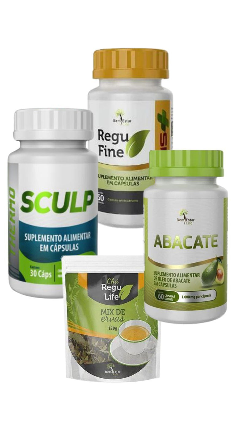 Sculp Thermo + Oleo de Abacate + Chá pacote + Regu fine MAIS Bem Estar Life