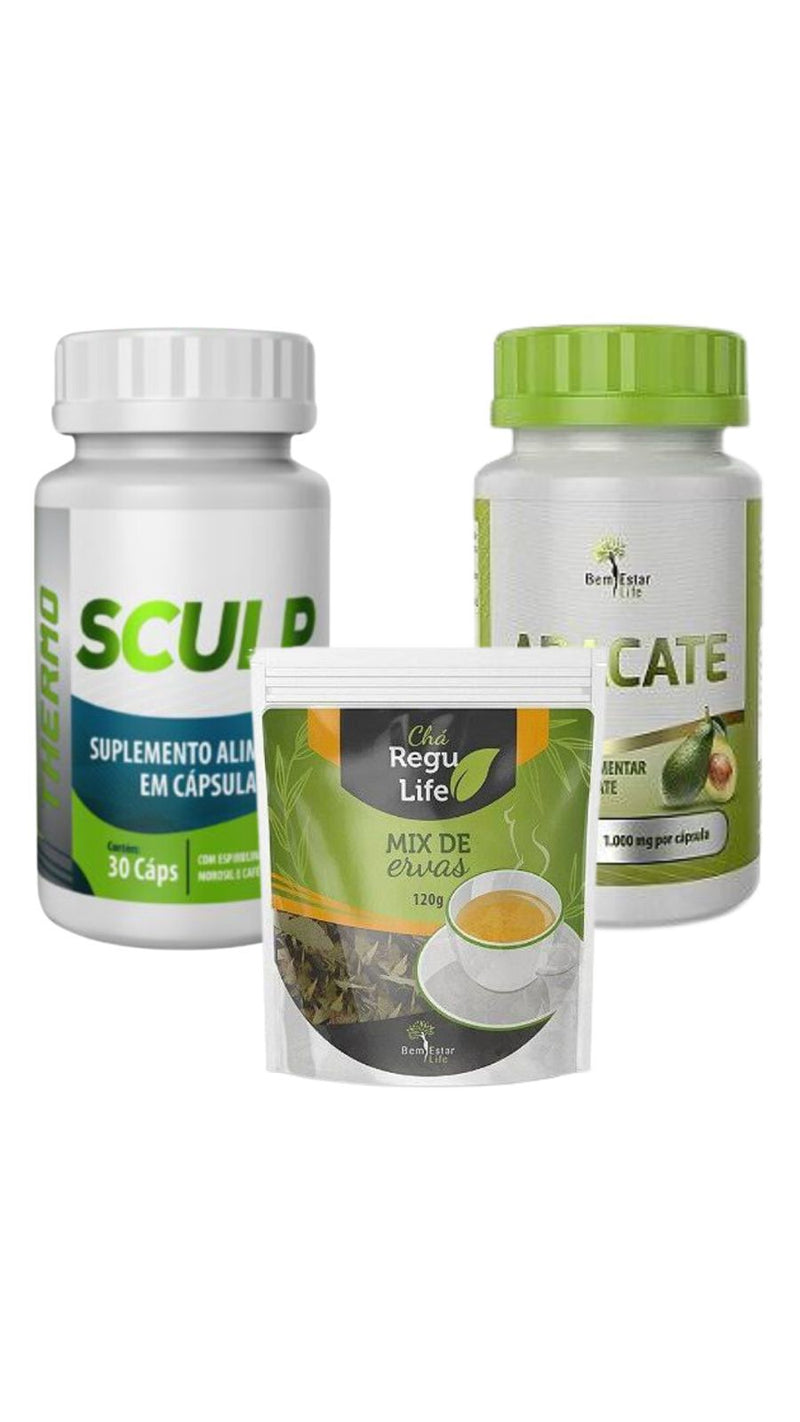 Sculp Thermo e Óleo de Abacate e Regulife Bem Estar Life